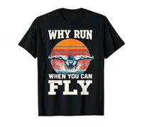 Butterfly Swimmer Retro Why Run When You Can Fly T-Shirt