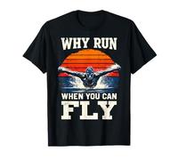 Butterfly Swimmer Retro Why Run When You Can Fly T-Shirt