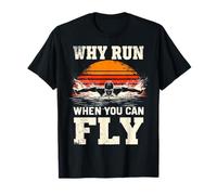 Butterfly Swimmer Retro Why Run When You Can Fly T-Shirt