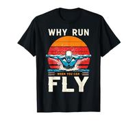 Butterfly Swimmer Retro Why Run When You Can Fly T-Shirt