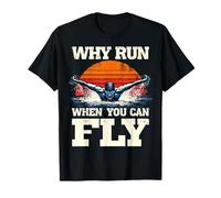 Butterfly Swimmer Retro Why Run When You Can Fly T-Shirt