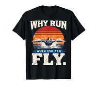 Butterfly Swimmer Retro Why Run When You Can Fly T-Shirt