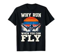 Butterfly Swimmer Retro Why Run When You Can Fly T-Shirt