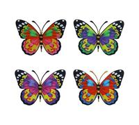 Butterfly Wall Decor Metal Art | 4 pièces Hand Painted Metal Butterfly Wall Art Decorations, Ideal For Garden, Yard, Patio, Clôture, Balcony, Home, Bedroom, Porch, Spring Backyard, Lawn & Courtyard