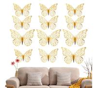 Butterfly Wall Stickers, Adhesive Wall Art, 12X 3D Hollow Realistic Butterfly Home Decorations, Decorative Decals for Weddings, Birthdays, Nurseries, Living Room, Bedroom, Party Decor