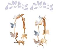 Butterfly Waltz Earrings, Multi-Colored Butterfly Hoop Jewelry, Earrings for Women Dainty Hoop Earrings, Versatile Graceful Gifts Wedding (Blue,One Size)