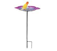 Butterfly Water Station, Metal Feeder Stake, 24.8 inches Bee Stand with Build, Weather Resistant Outdoor Water Station, Pollinator Bath with Decorative Design, Backyard Garden Decor for Wildlife Use