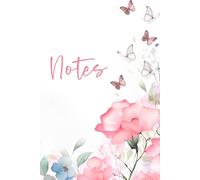 Butterfly Watercolor Floral Notebook: 6"x9" - 120 Lined Pages, Pastel Softcover Journal, Gift for lovers of pretty stationery