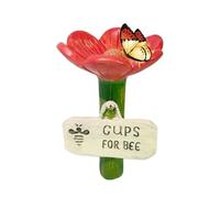Butterfly Watering Station, Bee Feeder Drinking Cups, Flower-Shaped Pollinator Feeder, Colorful Safe Design, Perfect for Pathway, Driveway, Garden, Outdoor Use, 6.5x11cm Multicolor