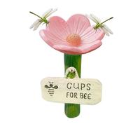 Butterfly Watering Station, Bee Feeder Drinking Cups, Flower-Shaped Pollinator Feeder, Colorful Safe Design, Perfect for Pathway, Driveway, Garden, Outdoor Use, 6.5x11cm Multicolor