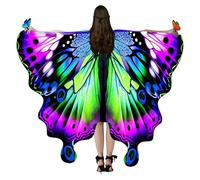 Butterfly Wings Adult - Colorful Halloween Costume Cape, Lightweight Party Mascarade Accessoire | Châle couramment spectacle élégant à thème, tenue événement pice robe festive célébration or