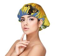 Butterflys On The Sunflowers Bonnet en satin de soie, bonnet de cheveux pour dormir, bonnet de sommeil doux double couche en soie pour femme, cheveux longs bouclés naturels tressés