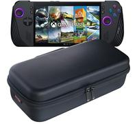 ButterFox Grand Sac de Transport pour ASUS Rog Ally X avec Support intégré, pour Chargeur, Grande Poche pour Accessoires pour Batterie Externe 65 W, Souris Fine et câble HDMI - Noir/Violet