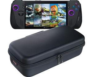 ButterFox Grand Sac de Transport pour ASUS Rog Ally X avec Support intégré, pour Chargeur, Grande Poche pour Accessoires pour Batterie Externe 65 W, Souris Fine et câble HDMI - Noir/Violet