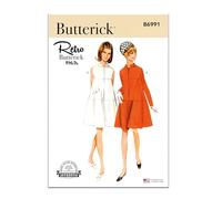 BUTTERICK Paper Pattern B6991Y5 Robe à manches pour femme Variations Y5 (46-48-50-52-54)