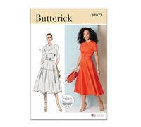 Butterick Patron de couture B7077 pour robe ajustée et évasée avec ceinture