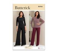Butterick Patron de couture pour pull près du corps et pantalon en tricot pour femme, code B6966, tailles 34, 38, 40, 42, multicolore