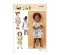 Butterick Patron de couture pour robes et barboteuses pour tout-petits, code B6987, tailles 1/2-1-2-3-4, multicolore