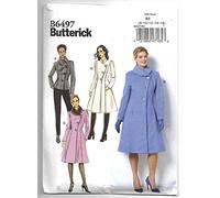 Butterick Patterns 6497 B5 Patrons/Miss Petite Veste et Manteau Patron de Couture, Multicolore, Tailles 8-16