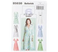 Butterick Patterns B5030 Patron de Robe/Ceinture et écharpe Blanc Taille 44 à 50