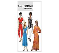 Butterick Patterns B5652 Patron de Haut, Robe, Caftan, Combinaison et Pantalon pour Femme, Blanc, L-XL-XXL