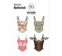 Butterick Patterns B5935 Patrons pour Corset pour Femme Taille AX5 32 à 40 Blanc