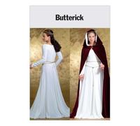 Butterick Patterns Patron de Couture Robe et Cape pour Femme, Blanc cassé, Tailles 34-40
