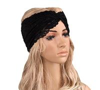 Butterme Femme élégante Dentelle rétro Turban Twist noué Head Wrap Bandeau Bandeau pour cheveux Sport Yoga Dentelle Wrap