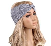 Butterme Femme élégante Dentelle rétro Turban Twist noué Head Wrap Bandeau Bandeau pour cheveux Sport Yoga Dentelle Wrap