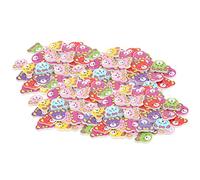 Buttes d'ours en Bois 200pcs, Accessoires D'artisanat à Couture, Bouton d'animal coloré de pour Sacs en Toile, Album, Vestes, etc.