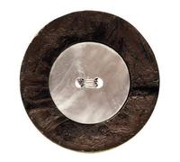 Button 2 Hole Coconut, Mother of Pearl 34 mm, 34 mm, braun/ecru, 1 Stück