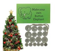 Button Animal Pendant Set - Ornament Making Kit | Cute Educational Toy | DIY Button Art Project For Kids, Christmas Tree Decorations, Hanging Elephant Decor, Creative Craft Activity For Winter Holiday