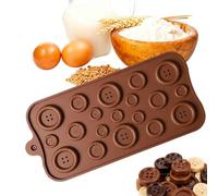 Button Chocolate Molds, Silicone Candy Molds Easy Release | Funny Button DIY Making Heat-Resistant Silicone Chocolate Molds for Halloween Christmas Birthday Party Wedding Dessert