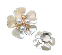 Button Covers for Women,Floral Pearl DIY Decorative Fancy Accessories,Crystal Button Covers,Elegant Floral Design,for Clothing Dress Sewing DIY Craft