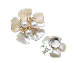 Button Covers for Women,Floral Pearl DIY Decorative Fancy Accessories,Crystal Button Covers,Elegant Floral Design,for Clothing Dress Sewing DIY Craft