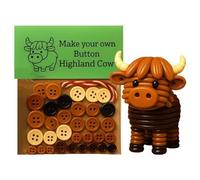 Button Highland Cow - 1.57x1.97 inch Highlands Cattle Buttons, Handmade Decorative Button Christmas, Christmas Window Ornaments | Seasonal Decor Holiday Party Supplies for Bedroom, Window, Door