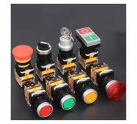 Button switch LA38 self reset self-locking emergency stop rotary inching switch start control switch mushroom waterproof button NWPNLXEA(Nero,Self reset)