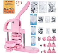 Buttonmaker 25/32/58 mm 3 en 1 fabricant de stylos 300 pièces - pièces de boutons - livre magique Panda - set de perforation ergonomique avec poignée en arc - cadeaux DIY pour enfants.