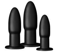 BUTTR - kit de training anal - boules progressives - silicone noir