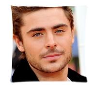 Butuku Custom Cotton & Polyester Soft Square Zippered Cushion Throw Case Pillow Case Cover 18X18 (Twin Sides) - American California Actor Star Music Singer Fashion Popular Hot Zac Efron Pillowcase For Fans Design
