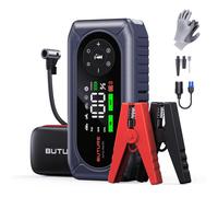 BuTure 4500A démarreur de secours pour voiture, avec compresseur d’air - démarreur de secours portable cinq-en-un pour batterie automobile, adapté aux véhicules 12V (cylindrée essence jusqu’à 9.0L / c