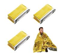 Butyeak Couverture Thermique Or Argenté, Couverture d'urgence pour l'extérieur, Couverture de Survie d'urgence, Couverture Thermique, Extérieur, Randonnée, Survie, Marathons, Catastrophes Naturelles