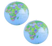 Butyeak Globe Gonflable Monde, Globes Gonflables en PVC, Globe Terrestre (Ballon Gonflable), Globe Gonflable, Ballons Globe de la Terre, 2 Pièces