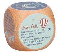 Butzon & Bercker Gebetswürfel Abendgebete 6 x 6 x 6 cm - aus naturbelassenem Buchenholz, farbig geprägt, kindgerechte Gebete, ideal für Abendritual, Taufe oder Schulanfang