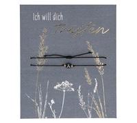 Butzon & Bercker Textil-Armband mit Hämatit-Edelsteinperle - mit stufenlosem Schiebeverschluss für individuelle Größenverstellung, liebevolles Trost-Geschenk