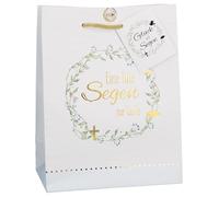 Butzon & Bercker Überraschungspaket Eine Tüte Segen zur Taufe 23 x 18 x 10 cm - farbig bedruckte Geschenktüte mit Folienprägung, Tragekordel und Herz-Brad Verschluss, liebevolles Taufgeschenk