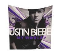 Buulotpp Justin Bieber My World Music Album Tapisserie Poster Taille 71,1 x 71,1 cm Décoration murale pour salon, chambre à coucher, décoration murale à suspendre sans cadre Art Cadeau mural 70 x 70