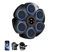 buusace Machine De Boxe Musicale 2025 pour Adultes Et Enfants, Machine De Boxe LED Intelligente, Bluetooth, avec Gants De Boxe, But De Boxe Mural, 9 RéGlages De Vitesse Et Mode De Comptage (A)