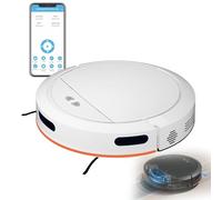 buusace Robot Aspirateur Balai 4000Pa avec Serpillère, Navigation Gyroscope, Connecté Wi-FI, 4 Modes de Nettoyage, Ultra-Plat pour Maison, Sol Dur, Parquet, Moquette (Blanc)