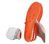 BUUV Semelles intérieures de Chaussures de Massage 4D, en Latex Super Doux, for Les Pieds, Panier de Course, Support de voûte Plantaire, Inserts orthopédiques Unisexes(Orange,EU43-44)